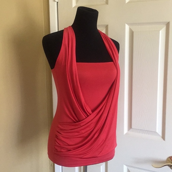 BEBE DOUBLE LAYER DROP NECK RACEBACK PARTY TOP - Picture 15 of 16